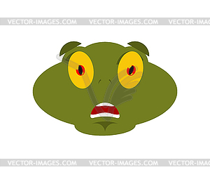 Frog scared OMG emotion. Toad Oh my God emoji. - vector clipart