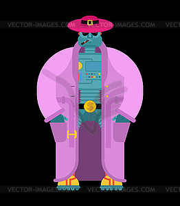 Robot Pimp. Cool Cyborg. dishonest guy. Cybernetic - vector clipart