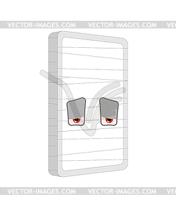 Phone bandaged Sick. ill Smartphone Cartoon Style. - vector image