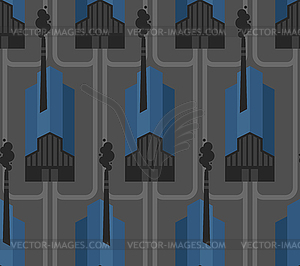 Plant pattern seamless. factory background. works - vector image