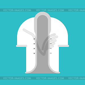 White mens Coat . Cloak - vector clipart