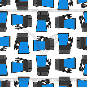 PC pattern seamless. Computer ornament. data - vector clipart