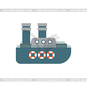 Steamship cartoon style . Ship - vector clipart