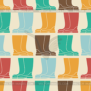 Rubber boots pattern seamless. riding boot - vector clipart