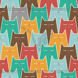 Multicolored cat pattern seamless. pet background - vector image