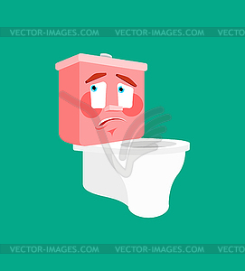 Toilet bowl oops emotion . lavatory confused - vector clipart