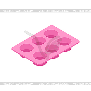 Silicone form for cooking muffin and cupcake . il - vector clipart