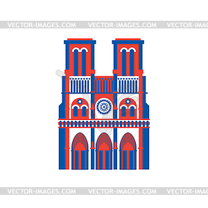 Notre Dame de Paris icon. historic building in - vector image