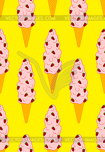 Large big ice cream pattern seamless. cartoon - vector image