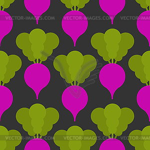 Radish pattern seamless cartoon style. Vegetable - vector clipart