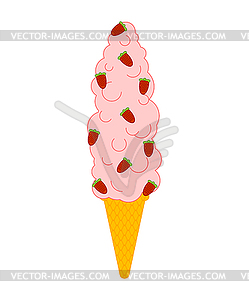 Large big ice cream . cartoon - vector image