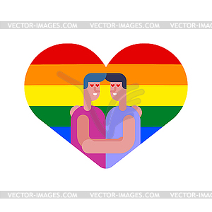 Schwule Liebhaber Im Herzen Paar Zwei Jungs Lgbt Love Sig Vektor Clipart Eps