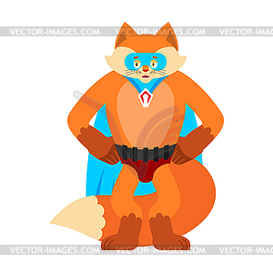 Fox superhero. Super Wild beast in mask and - vector clipart