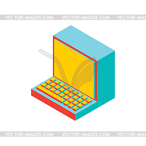 Old computer . Outdated PC. obsolete technology - vector image