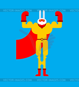 Hare superhero. Super rabbit in mask and raincoat. - vector EPS clipart