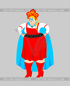 Russia superhero. Super russian woman in mask and - vector image