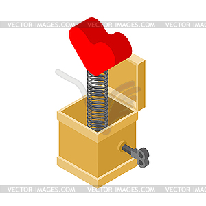 Heart of prank box. Funny prize Love. Toy for - vector clipart