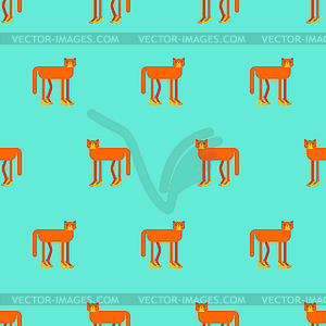 Cat in high heels pattern seamless. Pet in female - vector clipart