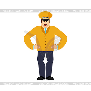 Taxi driver angry. Cabbie evil. Cabdriver - vector clip art