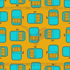 Canned fish pattern seamless. preserve - royalty-free vector clipart