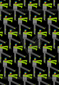 Zombie Walking pattern seamless. green dead go - vector image