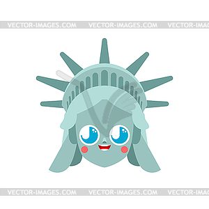 Kawaii Cute Statue of Liberty. funny landmark Unite - vector clip art