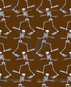 Yeti skeleton pattern seamless. Bigfoot skull - vector clipart