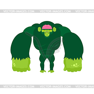 Monkey zombie. Gorilla green Undead - vector image