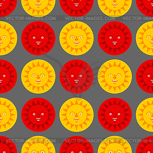 Sun and moon face folk pattern seamless. Pagan - vector clipart / vector image