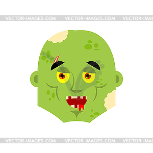 Zombie happy emoji. Living Dead merry emotions - vector image