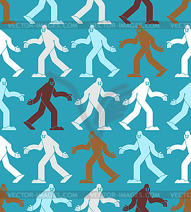 Yeti pattern seamless. Bigfoot background. - vector clip art