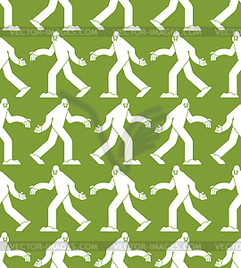 Yeti pattern seamless. Bigfoot background. - vector clipart