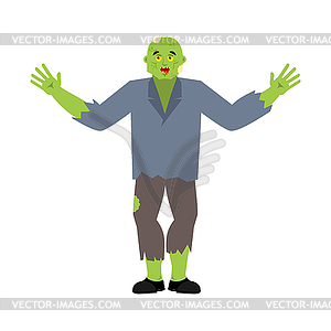 Zombie happy. Living Dead merry. Undead Joyful. - vector clipart