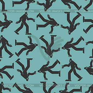 Sasquatch pattern seamless. Bigfoot background. - vector clip art