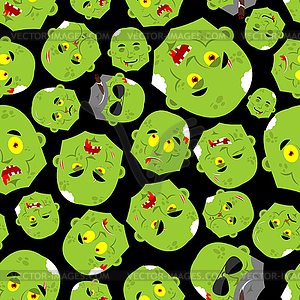 Zombie face pattern seamless. Zombies head - royalty-free vector clipart