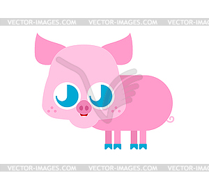 Cute kawaii pig . funny swine cartoon style. kids - vector clipart