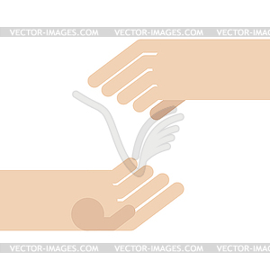 Two hands empty holding  - vector image