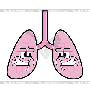 Сердитые Легкие. Зло Внутренний орган. Грозный анатом - рисунок в векторном формате