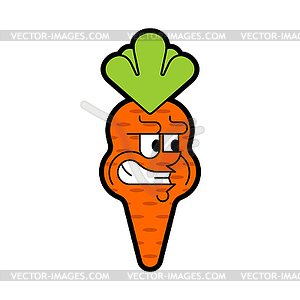 Angry carrot . Evil vegetable - vector image