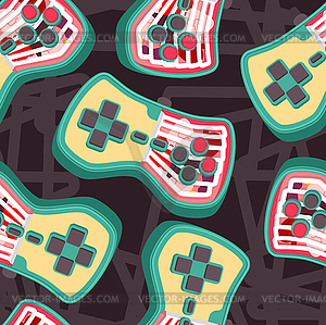 Joystick Anatomy pattern seamless. Gamepad with - vector clip art