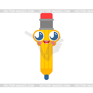 Cute kawaii Pencil . kids character. Childrens style - vector image