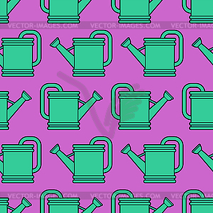 Watering can pattern seamless. watering pot - vector image