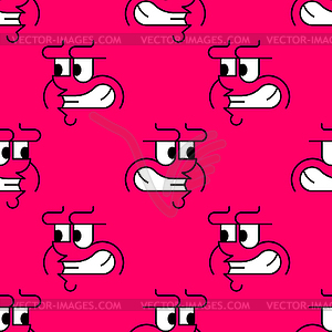 Angry pattern seamless. Evil face background. - vector clipart