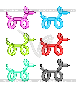 Balloon Dog set. birthday air toy. childhood happy - vector EPS clipart