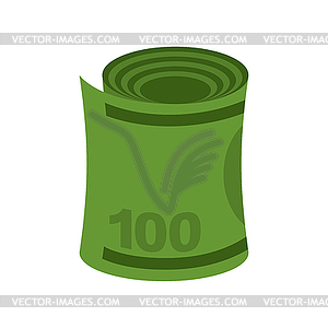 Money roll . Dollars rolled cash - vector clipart