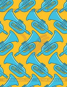 Trumpet pattern seamless. Musical instrument - vector EPS clipart