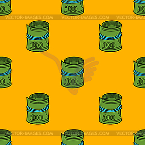 Money roll pattern seamless. Dollars rolled cash - vector EPS clipart