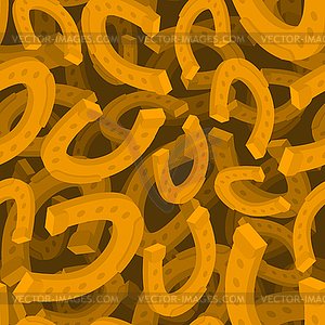 Golden horseshoe pattern seamless. Good luck symbol - royalty-free vector image