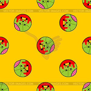 Basketball ball Zombie pattern seamless. Green - vector image