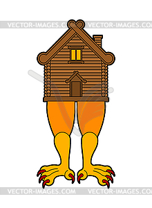 Hut on chicken legs. Russian traditional wood - vector clip art